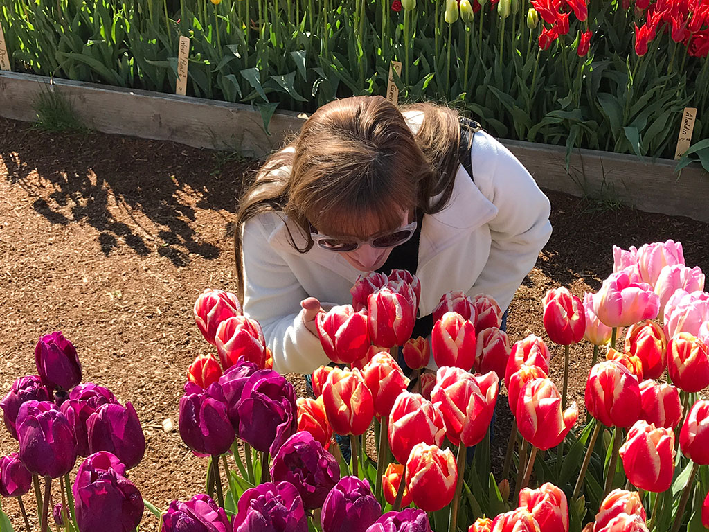 Mumzies Smelling Tulips